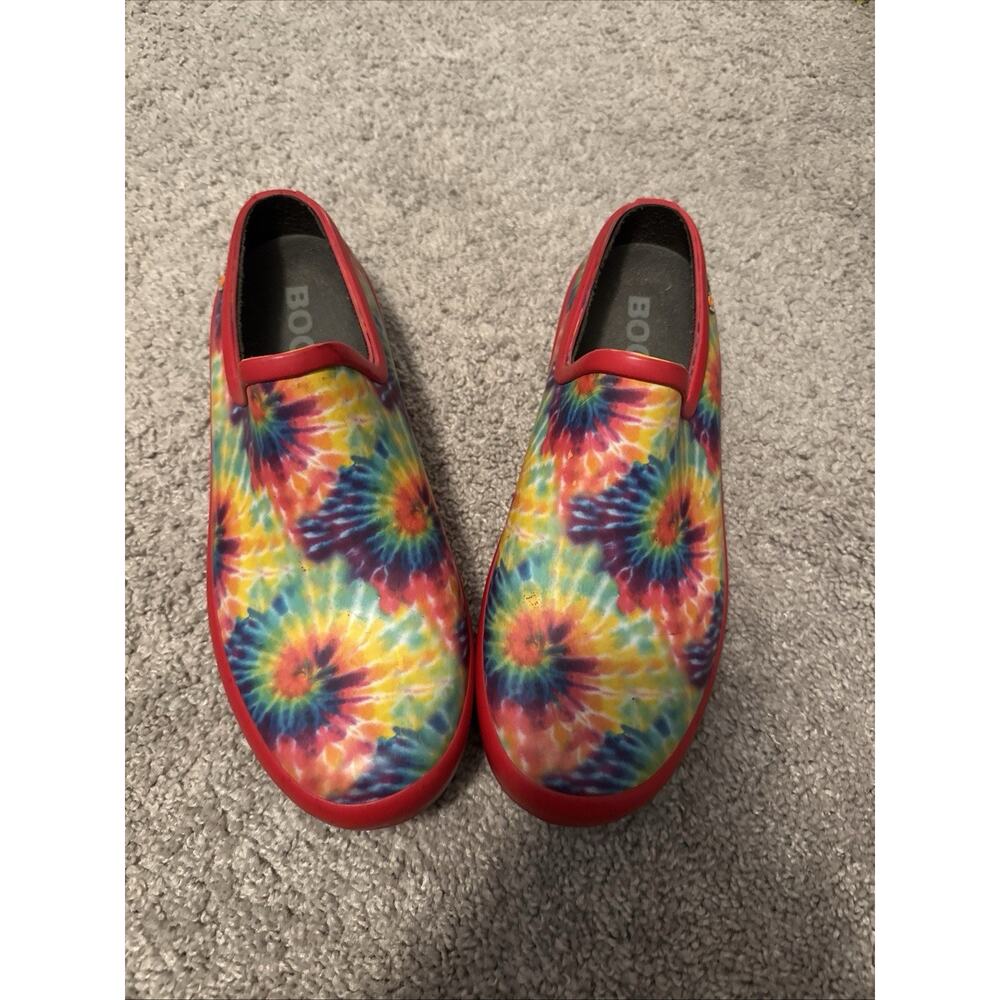 Bogs Womens Slip On Garden Clog Rain Shoe Size 9 Tie-Dye